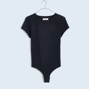 Madewell Crewneck Thong Bodysuit Black Medium